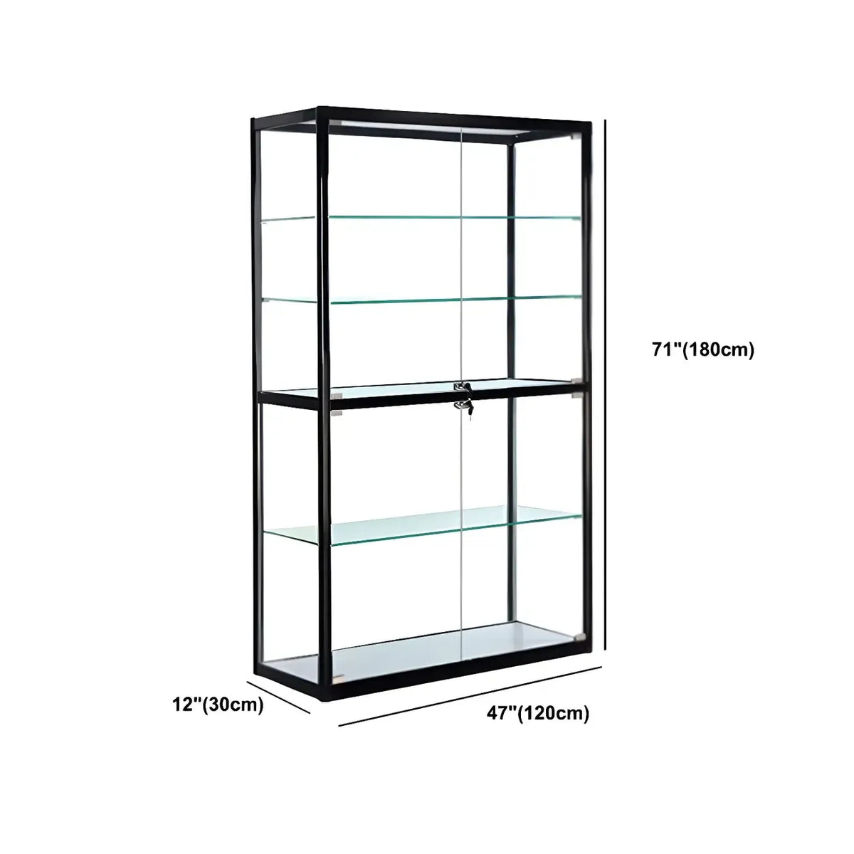 Contemporary Rectangular Black Glass Curio Cabinet
