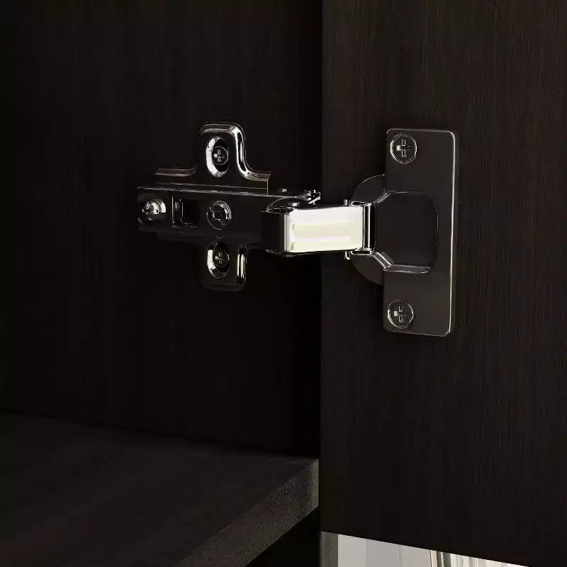 Armoire Hitow à portes miroirs avec deux tiroirs et rangement compartimenté