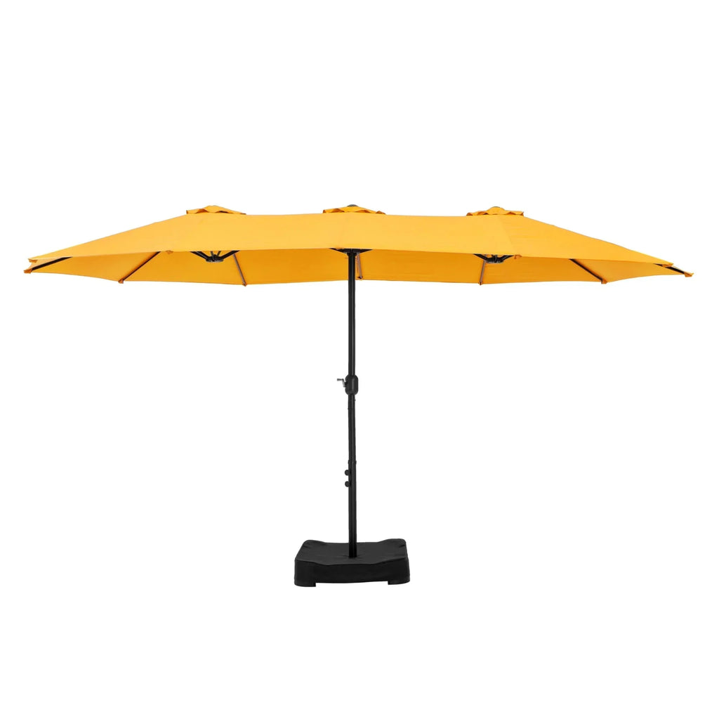 MAISON ARTS dubbele parasol voor terras, 15 ft, extra groot, tweepersoons, inclusief voet