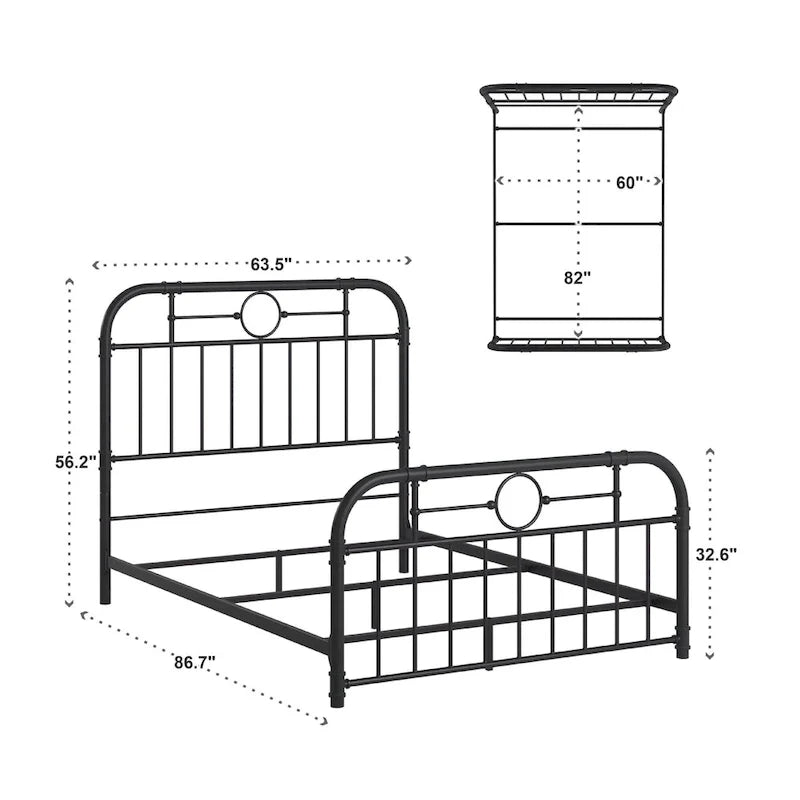 Black Metal Bed