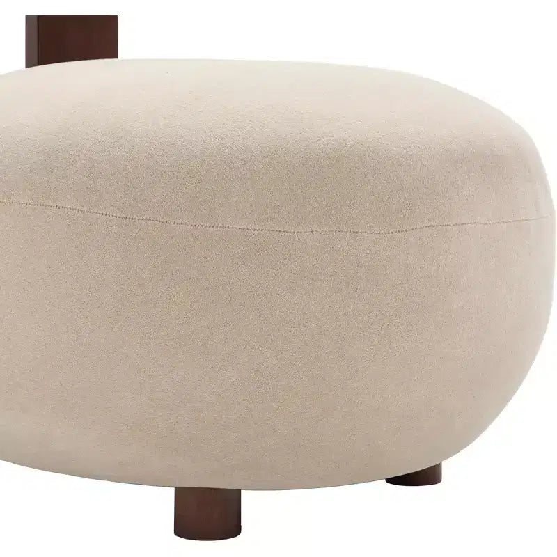 Christopher Knight Home Chariya moderner skulpturaler Akzentstuhl aus Gummibaumholz mit Samtpolsterung und zylindrischer Rückenlehne