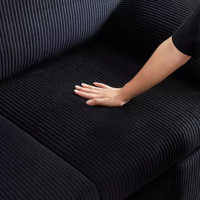 64.5 3-in-1 Convertible Corduroy Sleeper Sofa Bed with Pullout Bed