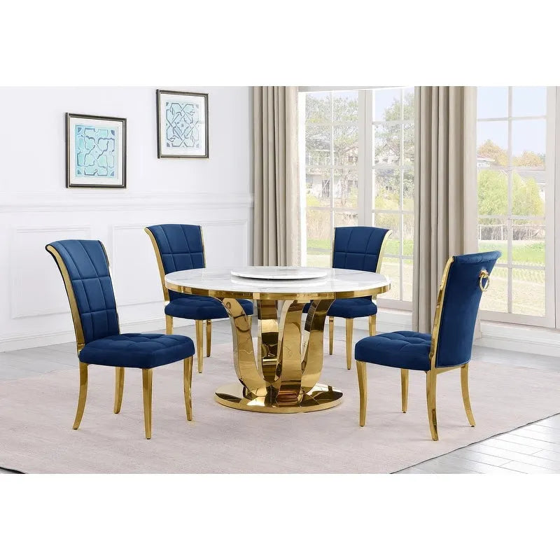 Best Quality Furniture D325-SC324-7 5 darabos kerek étkezőgarnitúra