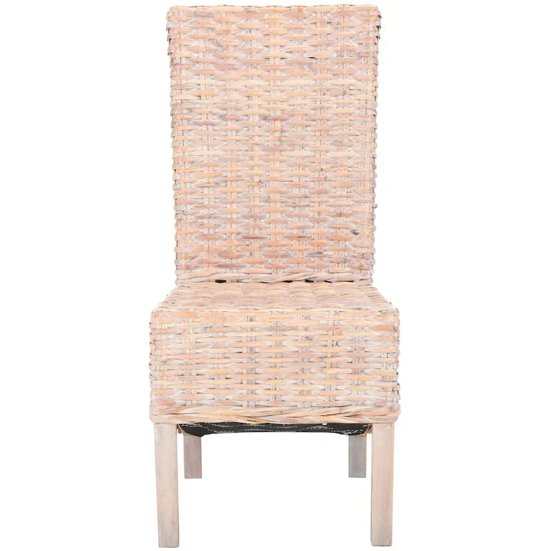 Set di 2 sedie da pranzo in vimini naturale, 19 L x 22 P x 41 H, stile boho costiero