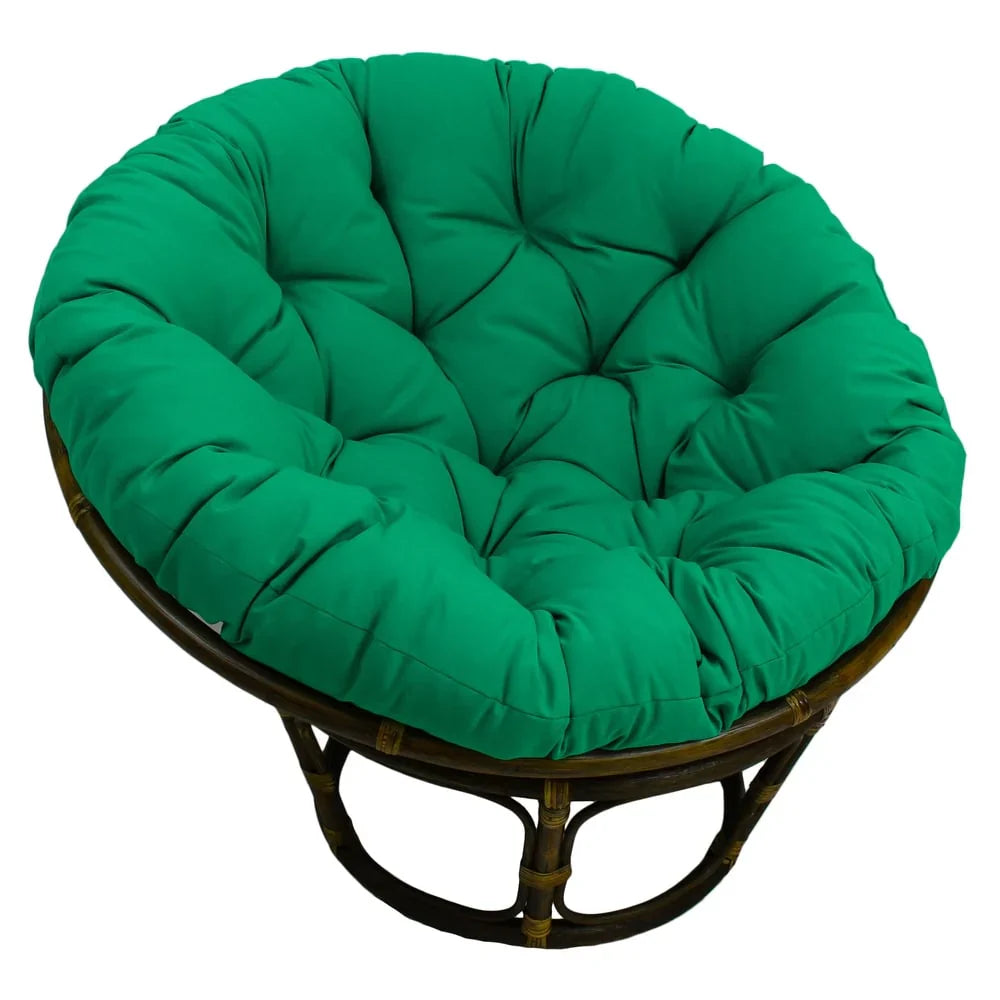 Sillón Papasan de ratán Bali de 42 pulgadas con cojín de sarga