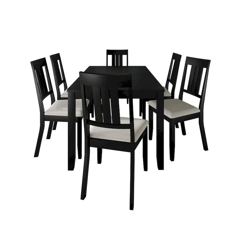 Set da pranzo in legno classico CraftPorch da 7 pezzi