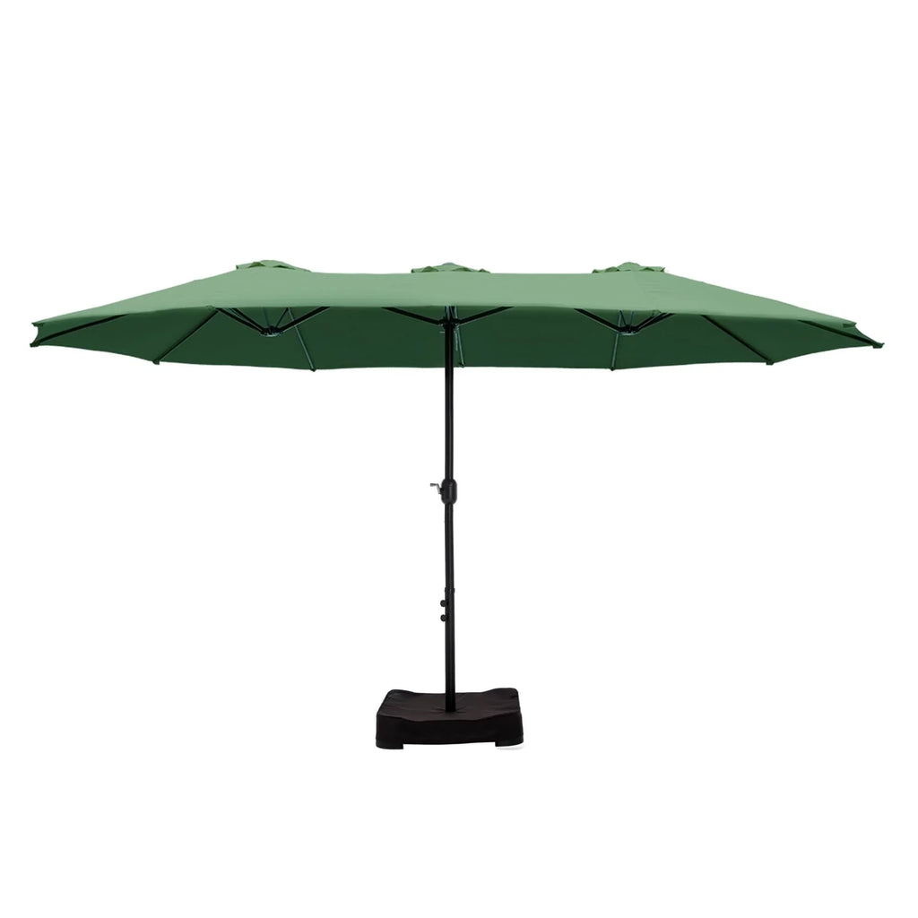 MAISON ARTS dubbele parasol voor terras, 15 ft, extra groot, tweepersoons, inclusief voet