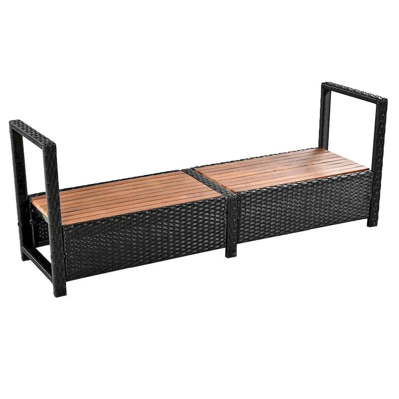 Vierkante loungeset van rotan voor buiten met spa-omlijsting en frame