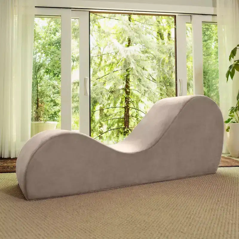 Avana Sleek Chaise Lounge for Yoga - Made in The USA - Great for Stretching, Relaxation, Exercise & More, 60D x 18W x 26H Inch, Light Grey