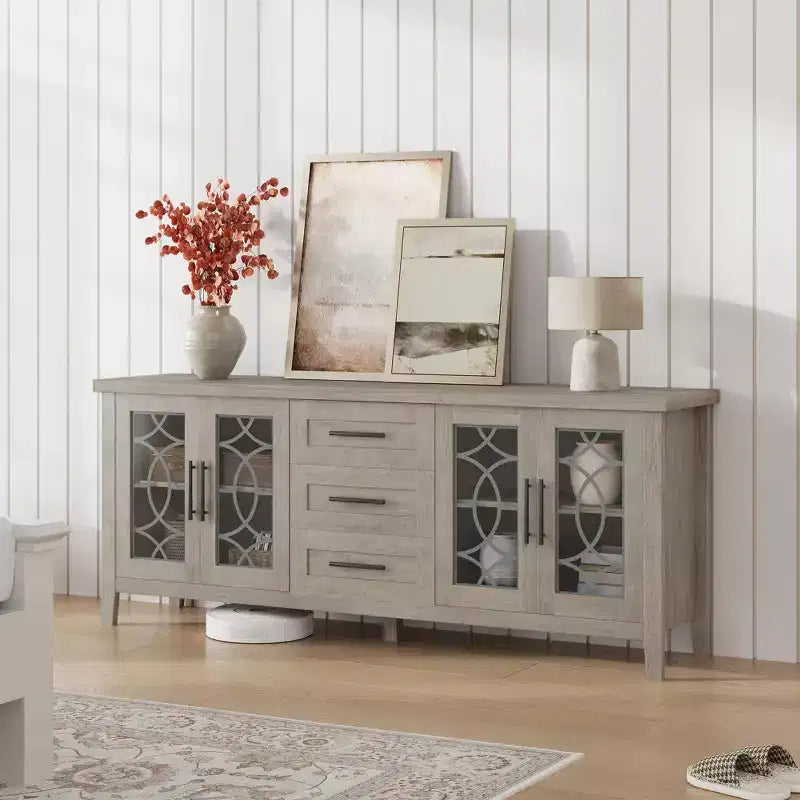 TV Stands with Storage Drawers, TV Entertainment Center, TV Console Table for Living Room Bedroom, Storage Cabinet