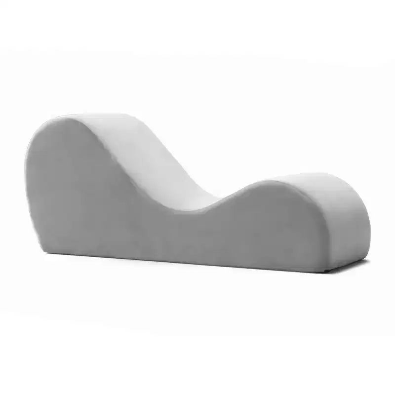 Elegancki szezlong Avana do jogi – wyprodukowano w USA – idealny do rozciągania, relaksu, ćwiczeń i nie tylko, 60D x 18W x 26H cali, jasnoszary