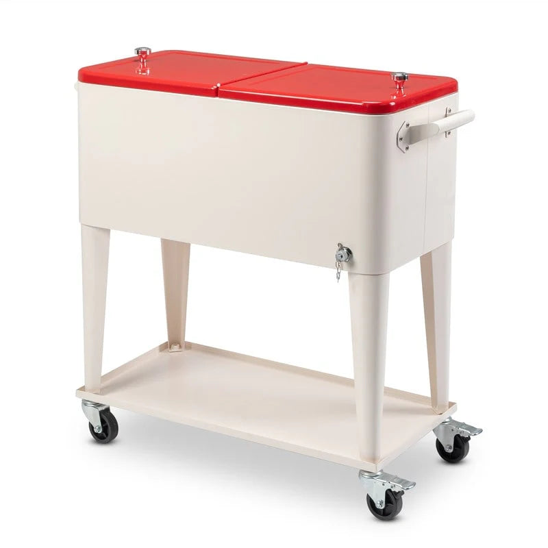 80 QT koelbox van ijzer met poedercoating en plank