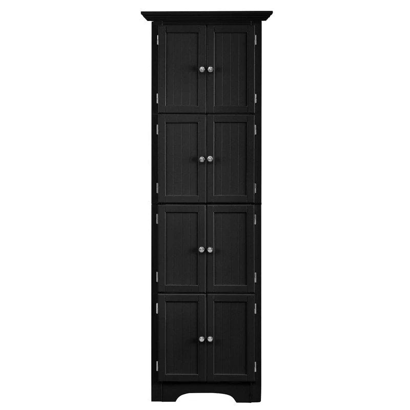 Tall Corner Storage Cabinet with 8 Doors and 4 Shelves