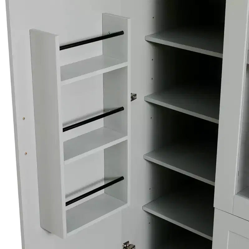 Dispensa da cucina indipendente Whisen alta 71'', grande mobile contenitore per sala da pranzo con credenza e buffet a 6 ante, ripiani regolabili