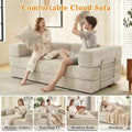 Dyonery 78 klappbares Schlafsofa, Cordbezug, Schlafcouch in King-Size-Größe für den Boden, 4-in-1-DIY-Kombination, modulares Sofa zum Ausklappen, bequem