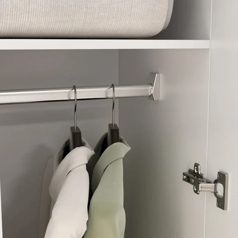 Armadio guardaroba a 2 ante, armadio indipendente per camera da letto con barra appendiabiti