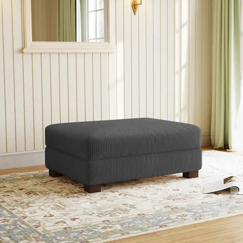 Pouf d’appoint moderne surdimensionné en tissu côtelé