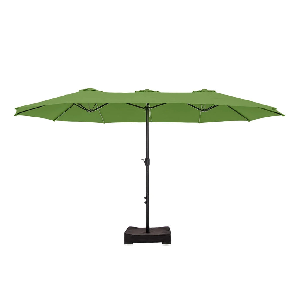 MAISON ARTS dubbele parasol voor terras, 15 ft, extra groot, tweepersoons, inclusief voet