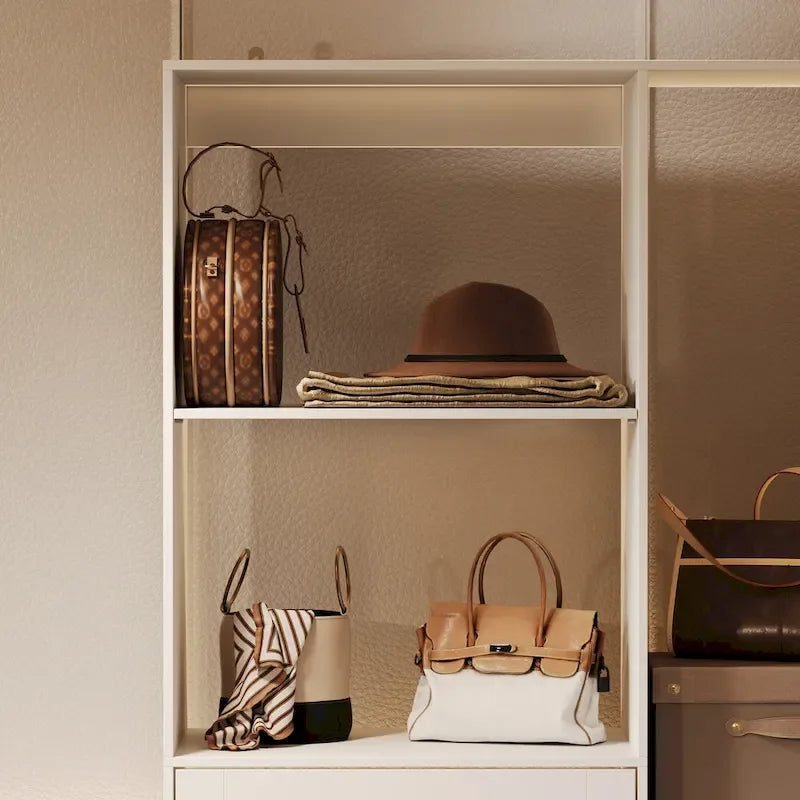 Penderie d'angle avec 2 tringles, porte-pantalons et organisateur de rangement pour chaussures