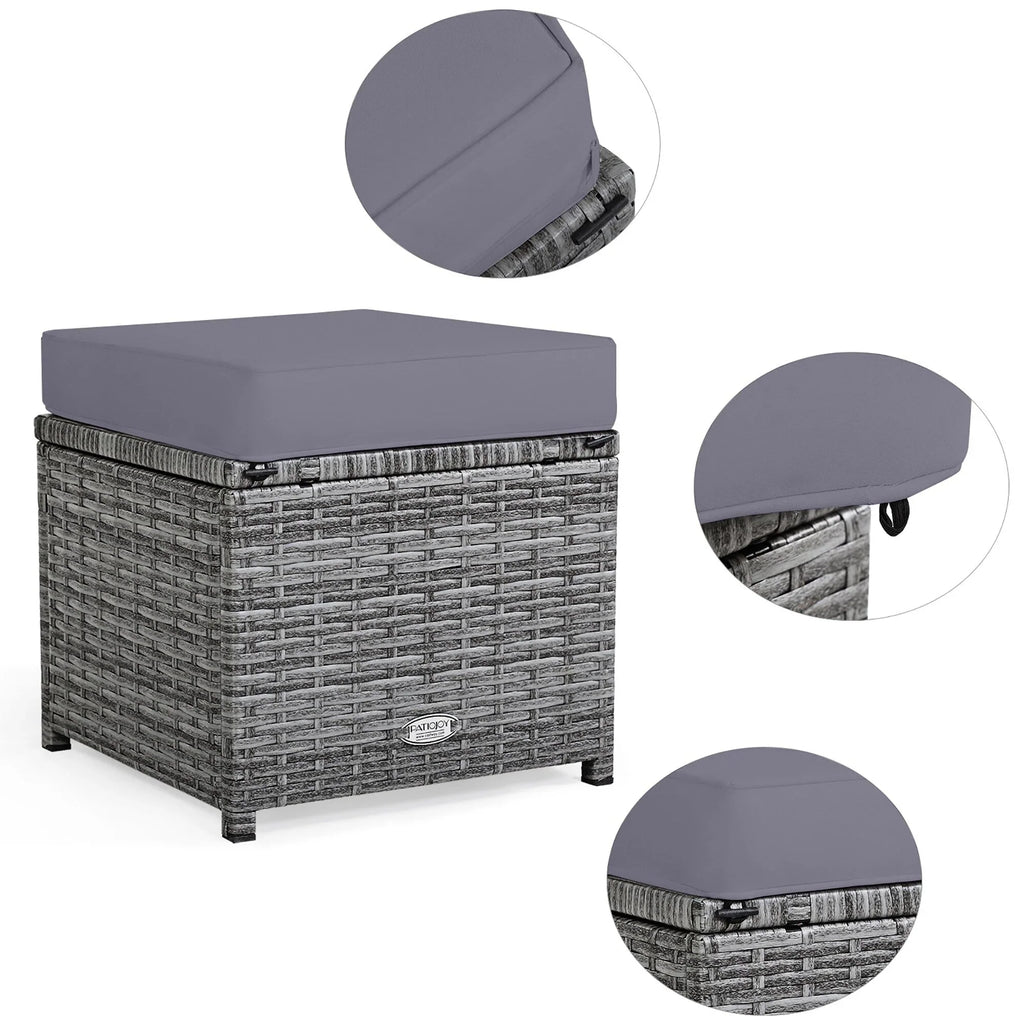 Costway 7-delige eethoek voor de patio van rotan, modulaire bank, fauteuil en voetenbank - Bekijk de details