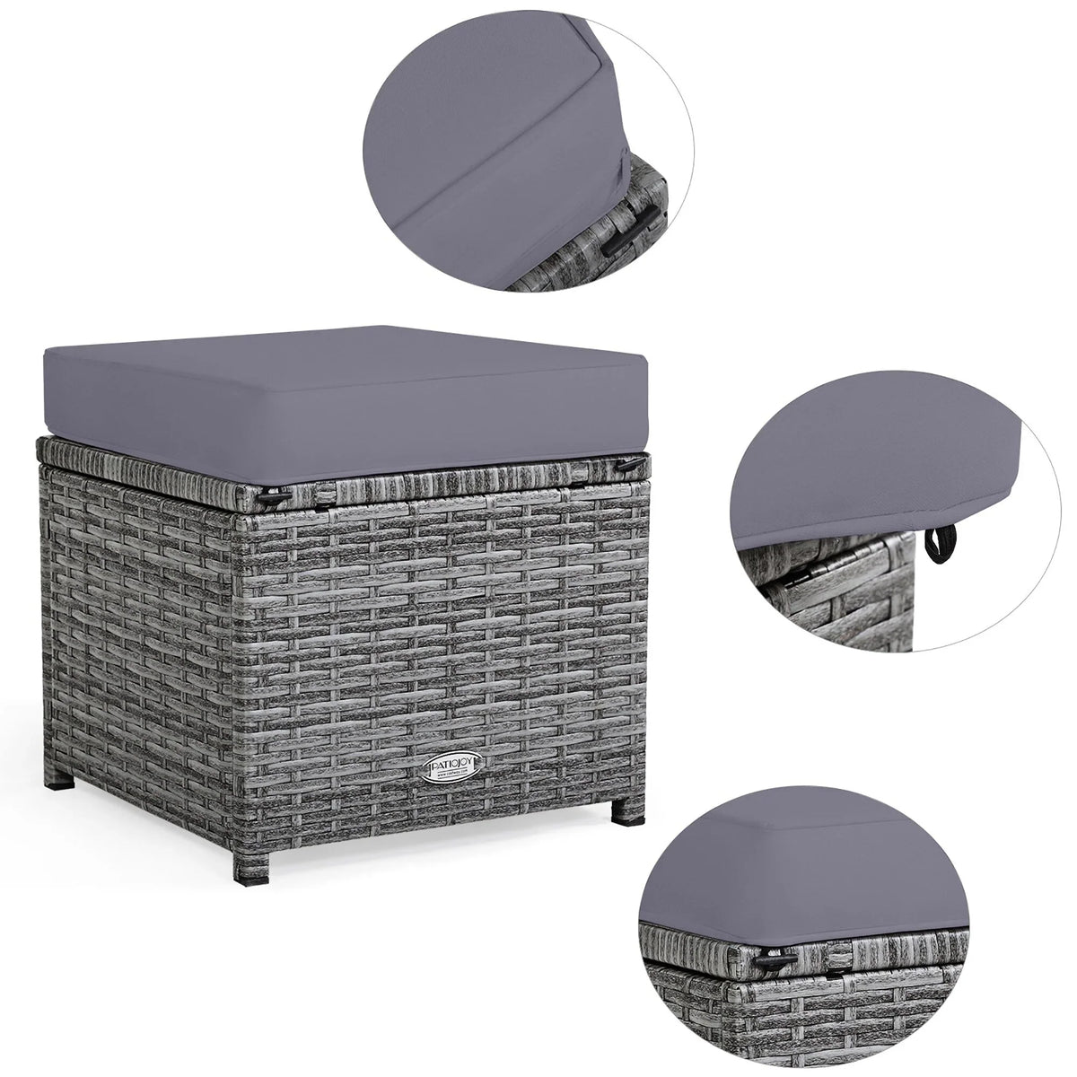 Costway 7-delige eethoek voor de patio van rotan, modulaire bank, fauteuil en voetenbank - Bekijk de details