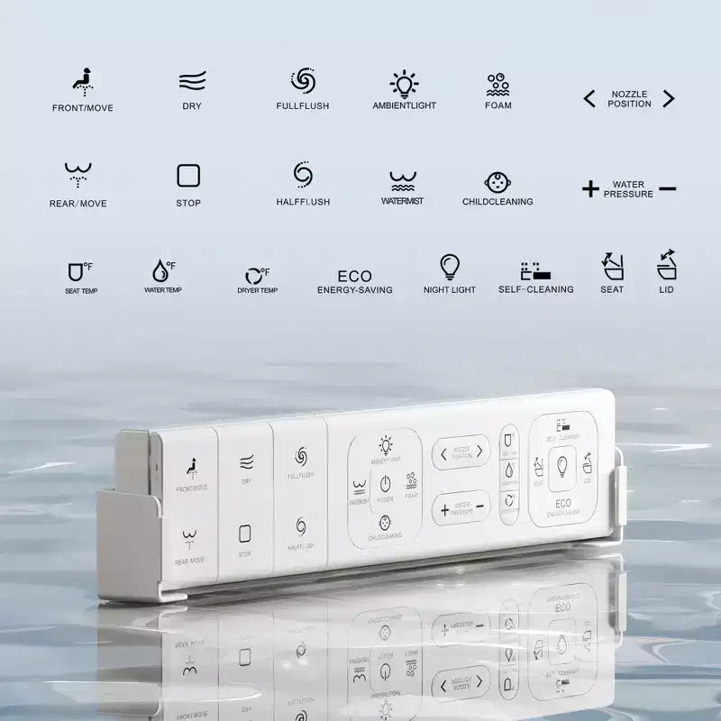 Dyonery Smart Toilet, Tankless One-Piece with Foam Shield, Auto Open/Close Lid, Heated Bidet & Dryer, LED Night Light, Auto Flush
