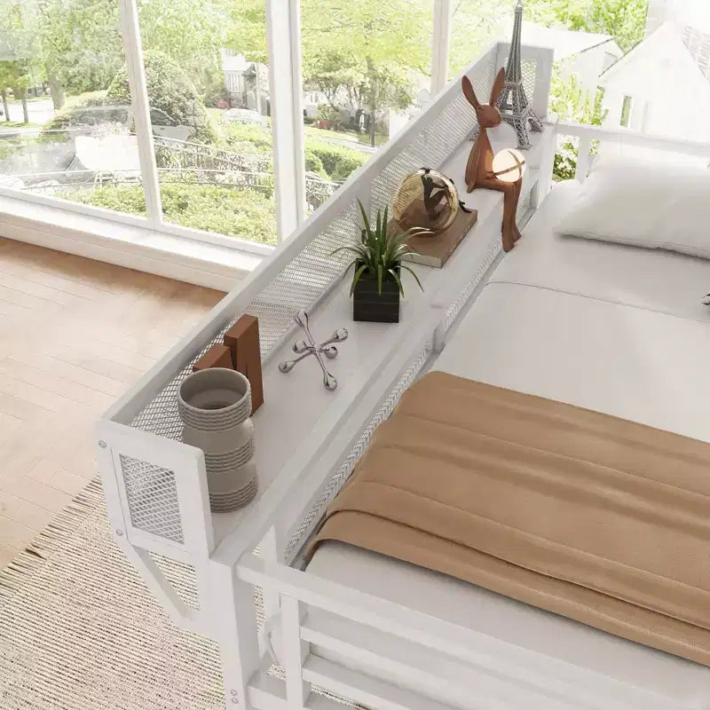 Okak hoogslaper van 239 cm voor een eenpersoonsbed met kledingkast, eenpersoonsbed met opbergplanken en mand, bedframes voor slaapkamer en studentenhuis