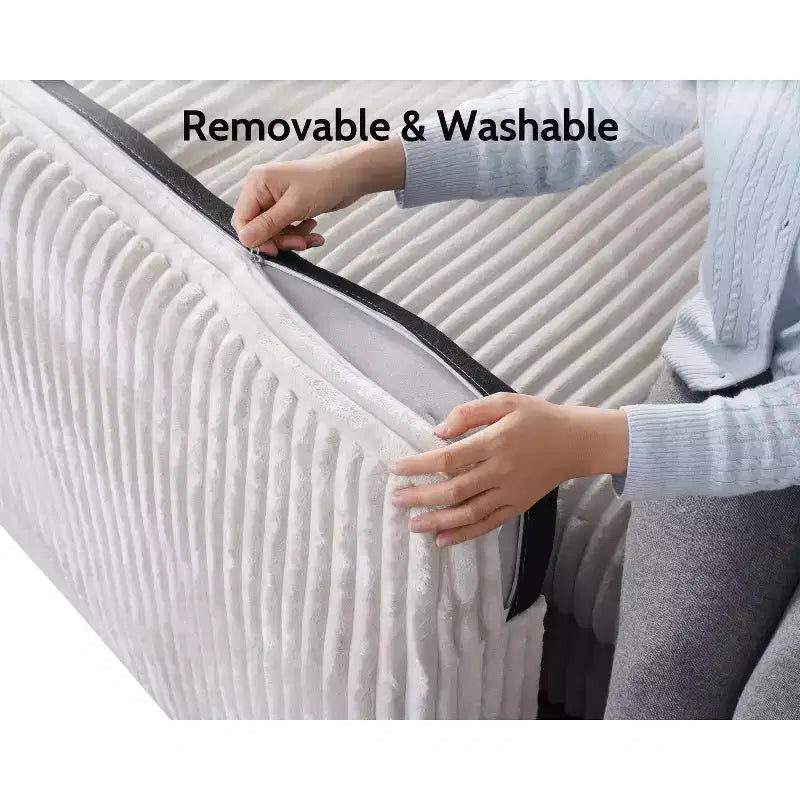 Canapé sectionnel modulaire en velours côtelé Dyonery avec housses lavables
