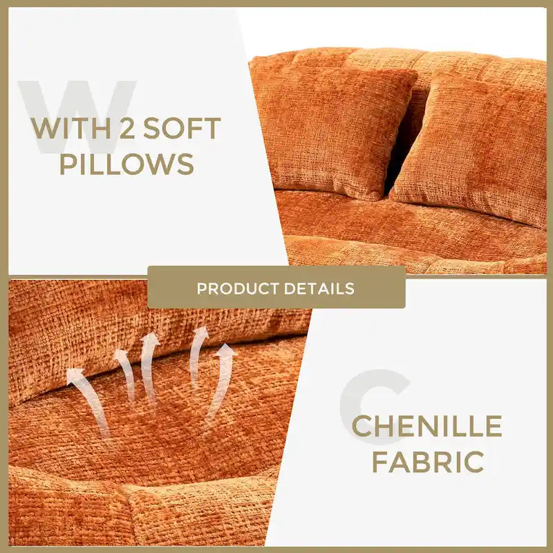 GDFStudio - Laurel chenille 2-zits luie bank met schuim met hoge dichtheid en extra veel comfort