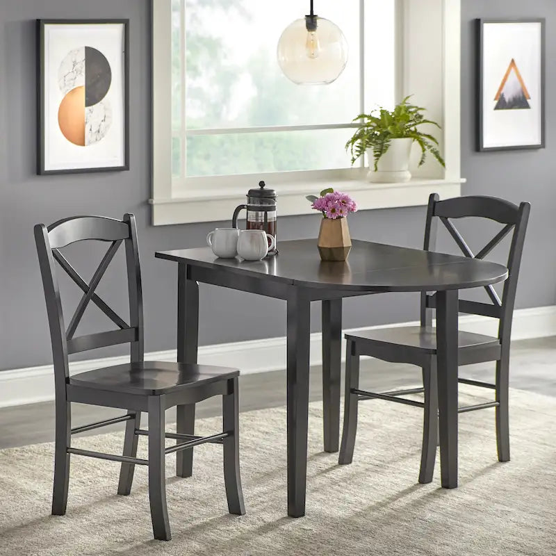 Simple Living Country Cottage 3-teiliges Esszimmer-Set mit Klapptisch