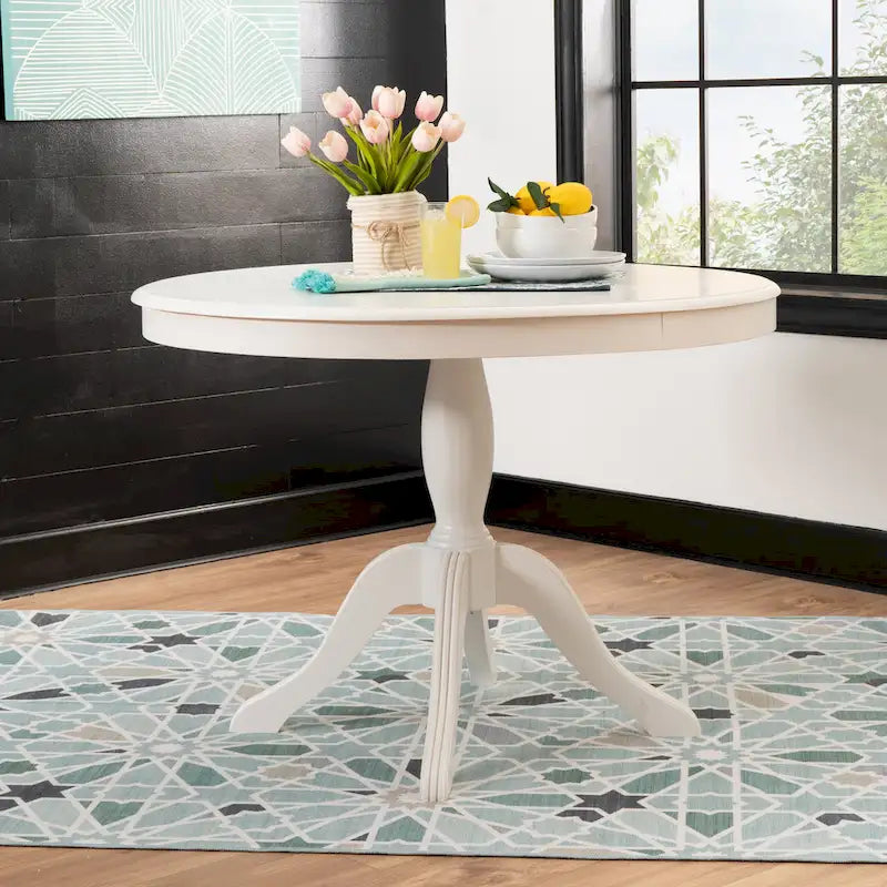 Round Solid Wood Pedestal Table