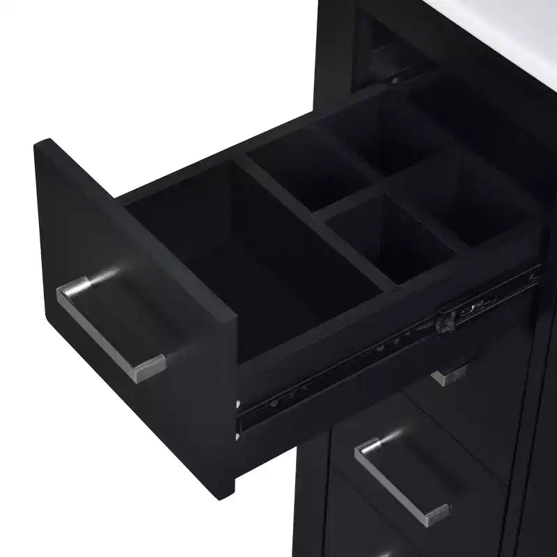 30 Single Sink Bathroom Vanity with Cabinet & 3 Drawers 鈥?Black / Blue / Green / Indigo / White
