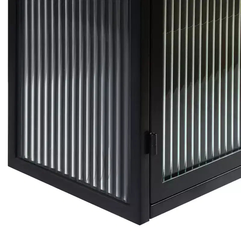 Okak Modern 2-door Wall Cabinet with Featuring 3-tier Storage Glass Doors for Entryway/Dining Room/Living Room/Kitchen