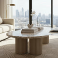 Pebble Shaped Marble Top Coffee Table