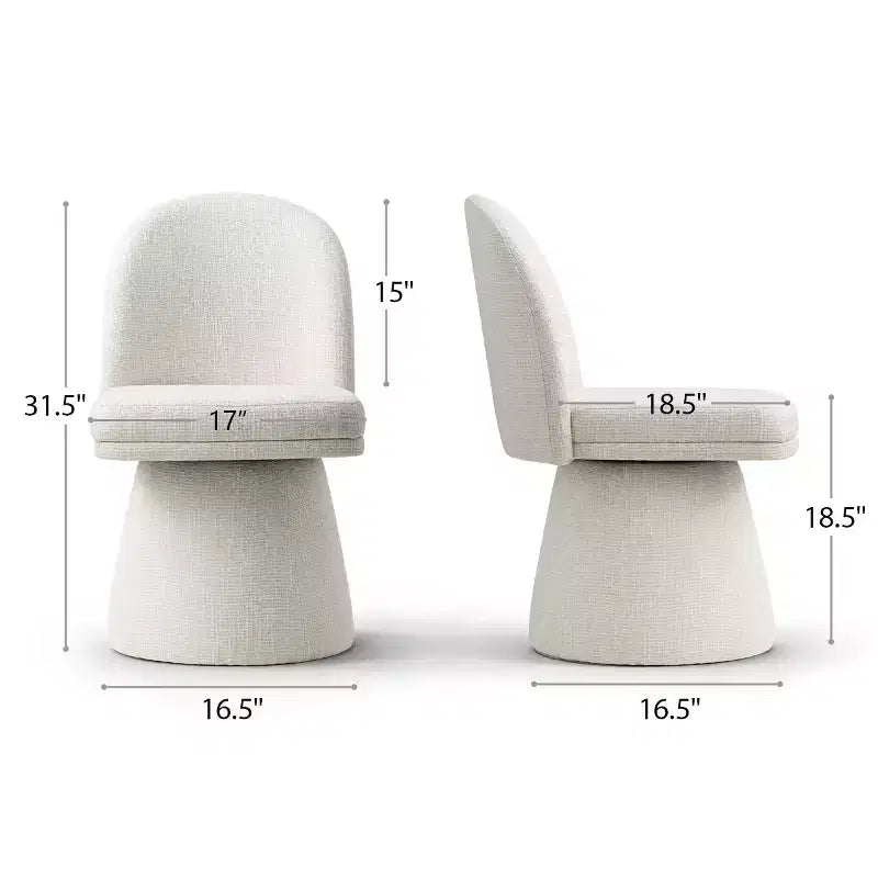 Set van 6 moderne 360° draaibare eetkamerstoelen zonder armleuningen, met voetstukachtige basis, elegante accentstoelen voor keuken, eetkamer of kantoor -Panipeachy