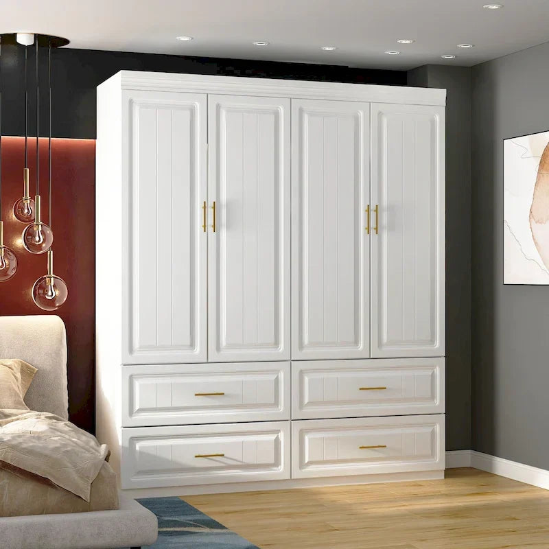 93.9H/74.2H Armoires Wardrobe Closet Cabinet Hanging Drawers Storage
