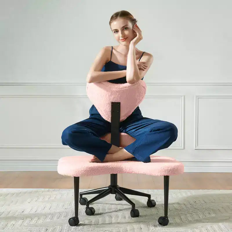Pinmoco ergonomikus, keresztbe tett lábú irodai szék, magasságállítható meditációs szék, 360°-ban forgatható, deréktámasszal, munka- és irodai szék, ADHD-szék