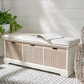 Banco de almacenamiento SAFAVIEH Fiorello con 3 cajones y cojín - 47.3 W x 15 L x 19 H - 47Wx15Dx19H