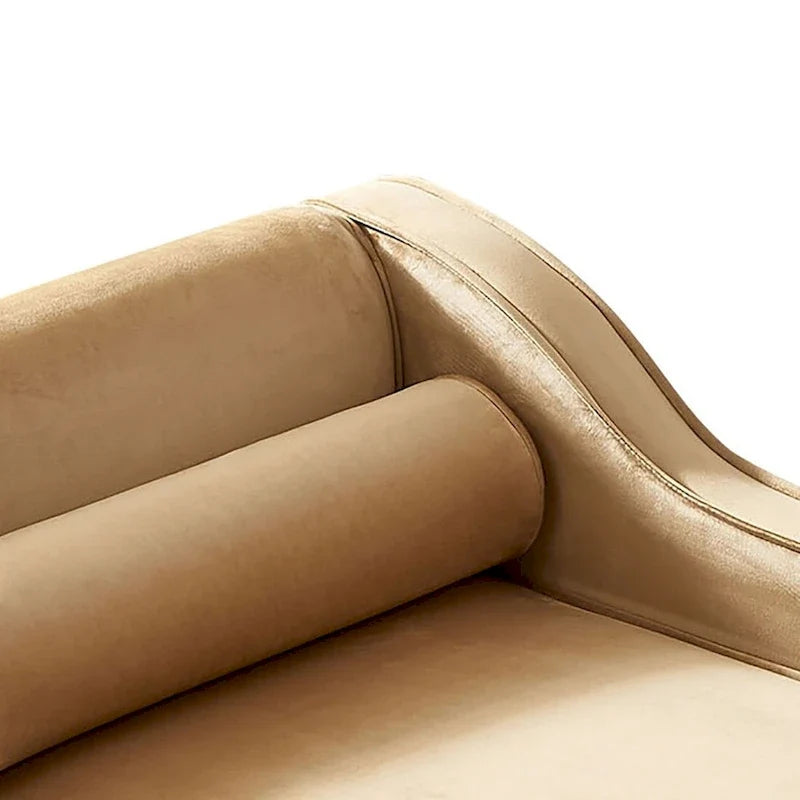 French Elegant Velvet Upholstered Storage Chaise Lounge Chair with a Pillow