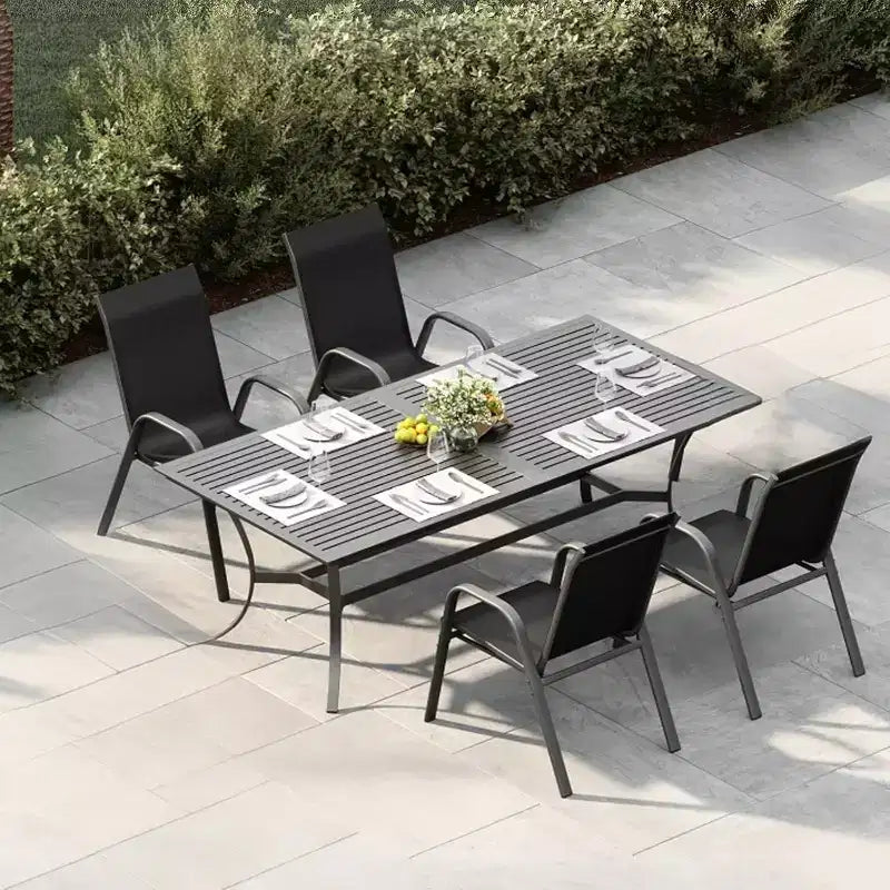 Patio Chairs,Outdoor Stackable Dining Chairs Set of 4/6 All Weather Lightweight Textilene Outdoor Chair Sets with Armrests for Backyard,Pool Deck