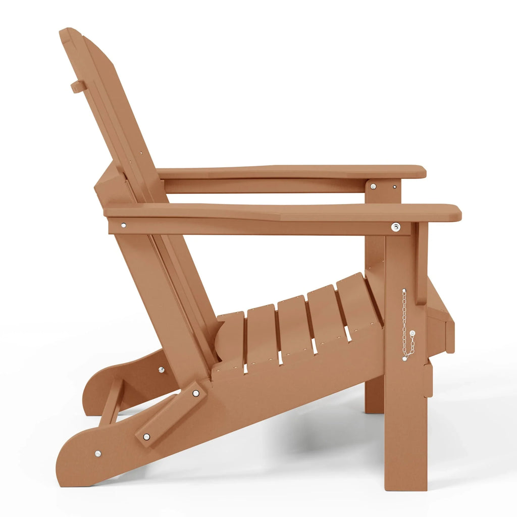 Polytrends Laguna Fade Resistant All Weather Outdoor Patio Folding Adirondack Chair