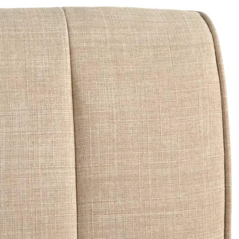 Lifestorey 4-teiliges Kerrington-Bankett-Esszimmer-Set mit Kanalsteppung, Walnuss/Creme: leinenähnlicher Stoff, Säulentisch