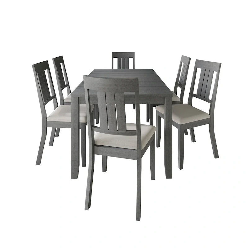 Set da pranzo in legno classico CraftPorch da 7 pezzi