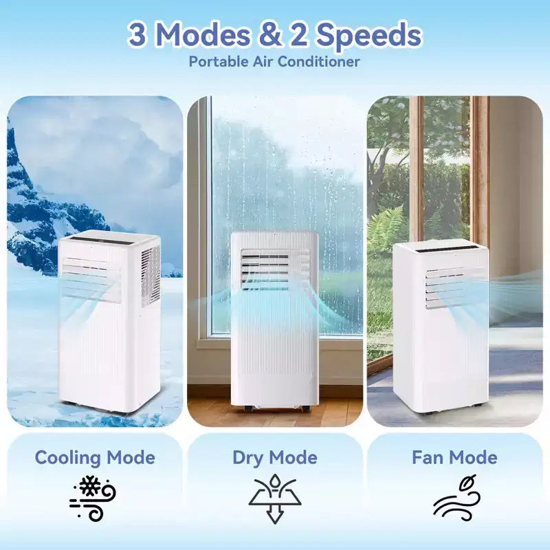 Mobile Klimaanlage, Flarhetoric 10.000 BTU Kühlen/Ventilieren/Entfeuchten 3-in-1-Mobilklimagerät für Räume bis 52 m², geräuscharme Geräte