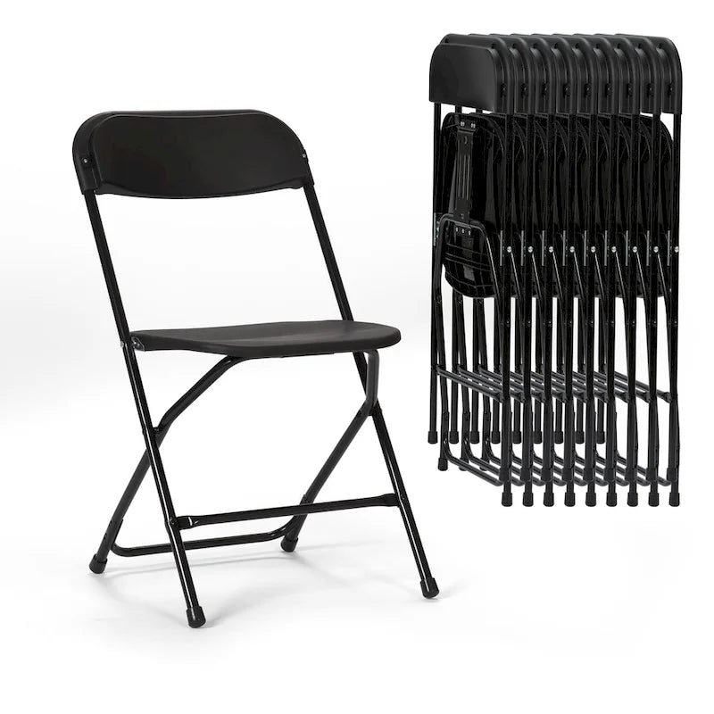 Confezione da 10 sedie pieghevoli in plastica con portata di 350 lb per eventi, ufficio, matrimoni, feste, picnic, cucina e sala da pranzo