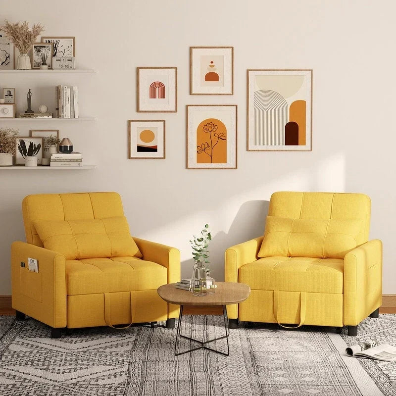 3-in-1-Schlafsofa mit verstellbarer Rückenlehne, ausziehbarer Sessel, umwandelbares Klappbett fürs Wohnzimmer