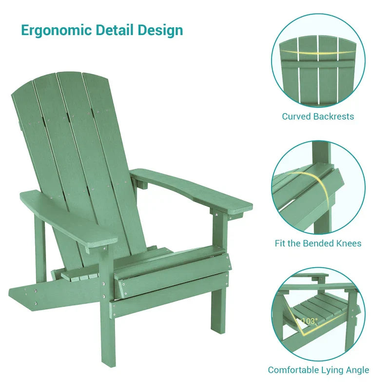 Bonosuki Weather-resistant Wood Outdoor Adirondack Chairs-Set of 4