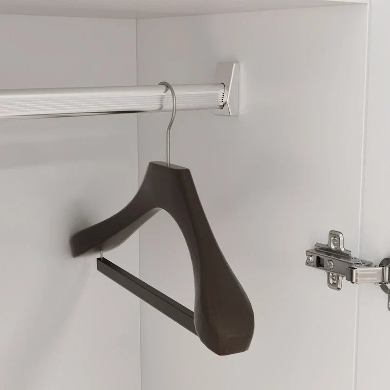 Armadio guardaroba a 2 ante, armadio indipendente per camera da letto con barra appendiabiti
