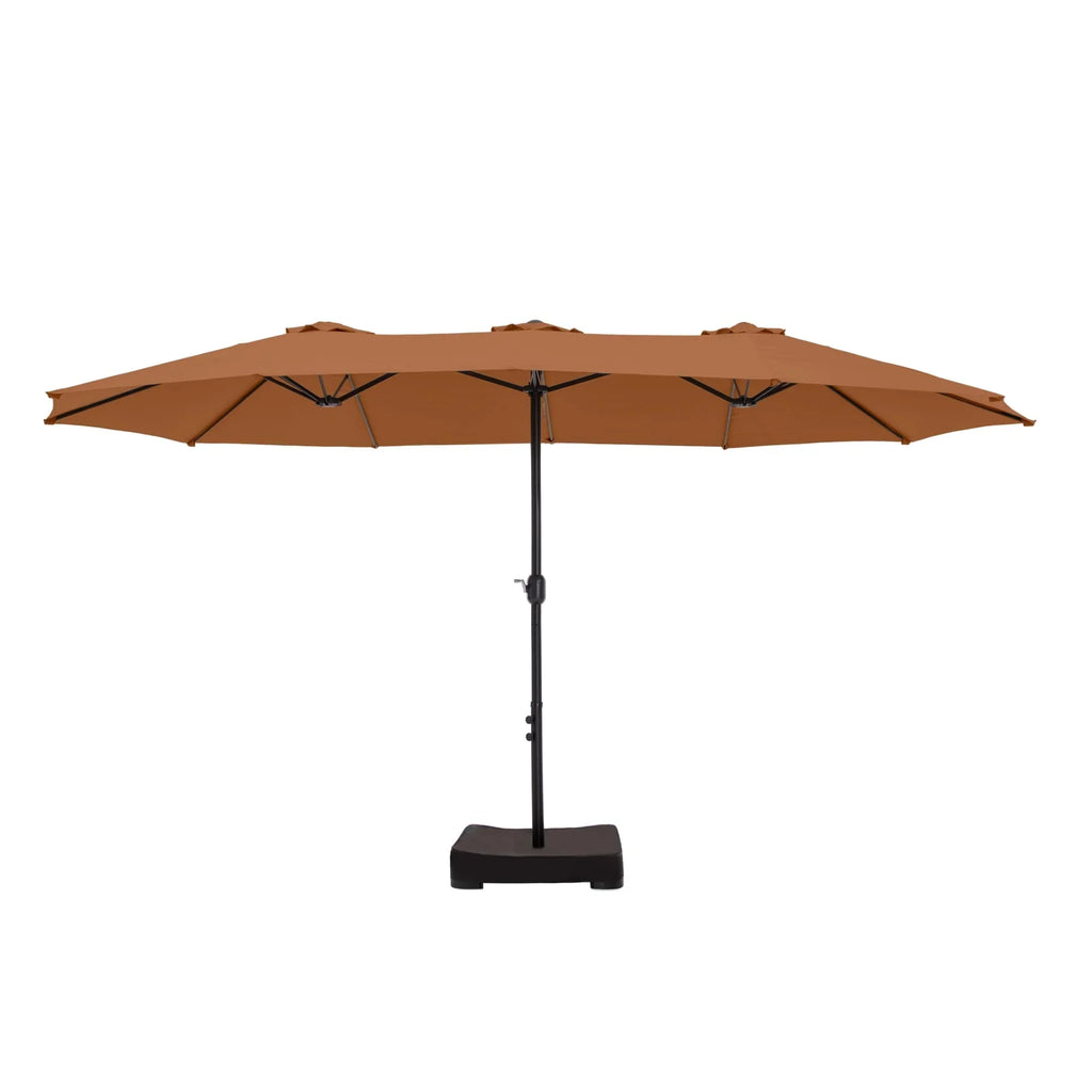 MAISON ARTS dubbele parasol voor terras, 15 ft, extra groot, tweepersoons, inclusief voet