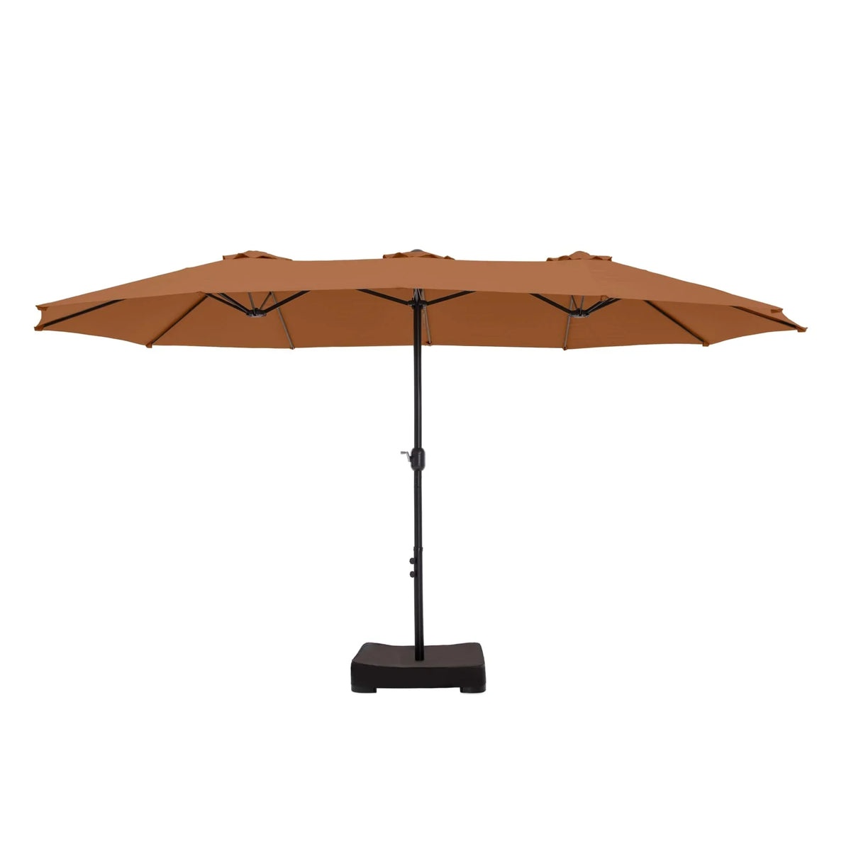 MAISON ARTS dubbele parasol voor terras, 15 ft, extra groot, tweepersoons, inclusief voet